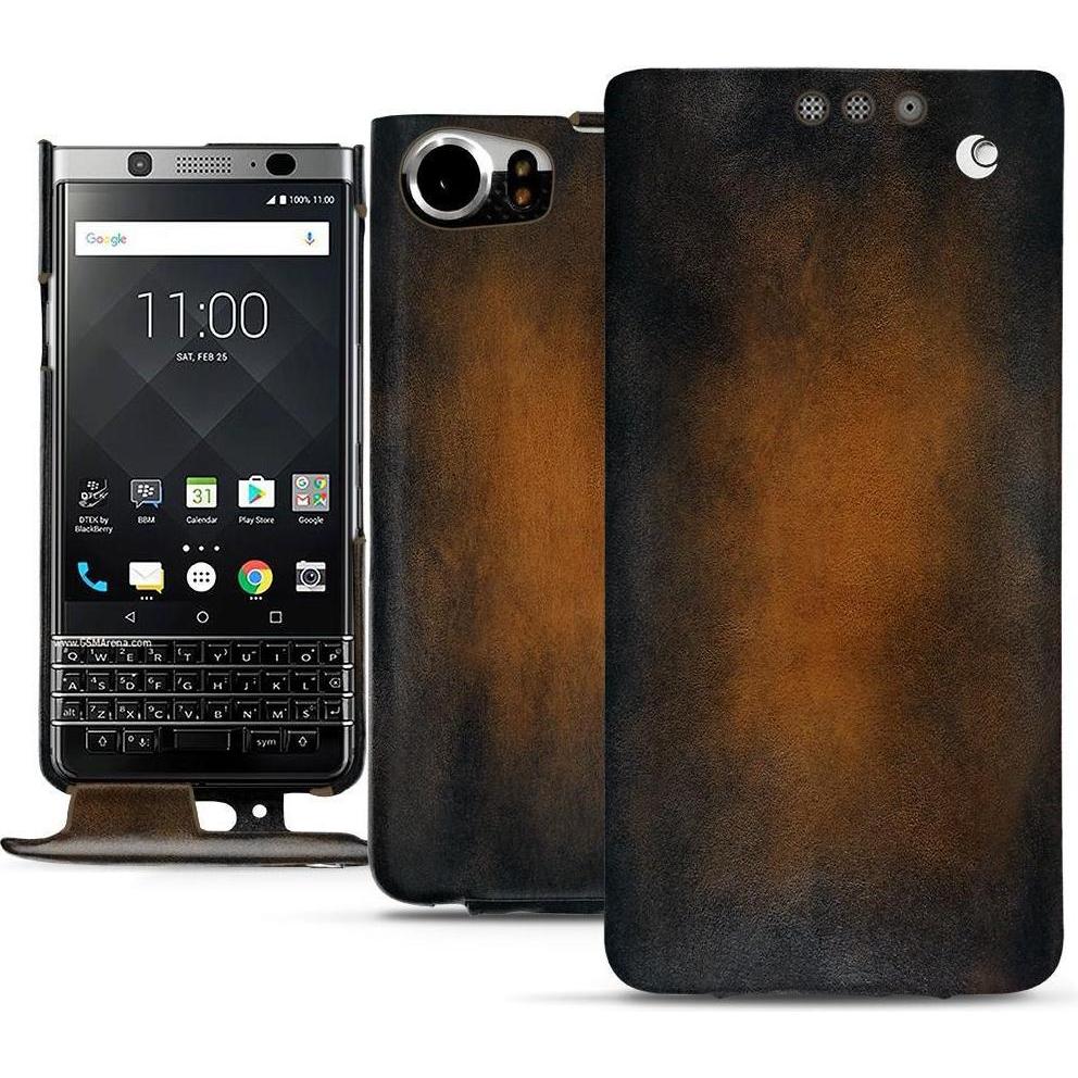 Thumbnail - Noreve Lederschutzhülle vertikal (Blackberry KEYone), Smartphone Hülle, Braun
