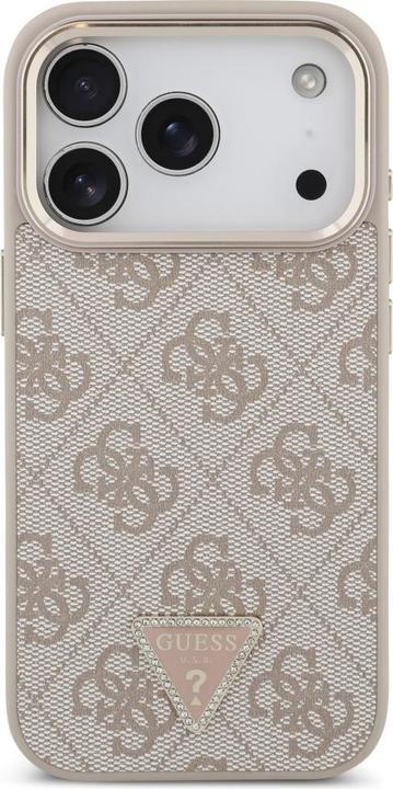 Produktbild Guess Case Magsafe 4G PU Leather Case With Triangle Logo And Gold Metal Camera Frame For iPhone 17 P (Apple iPhone 17 Pro)