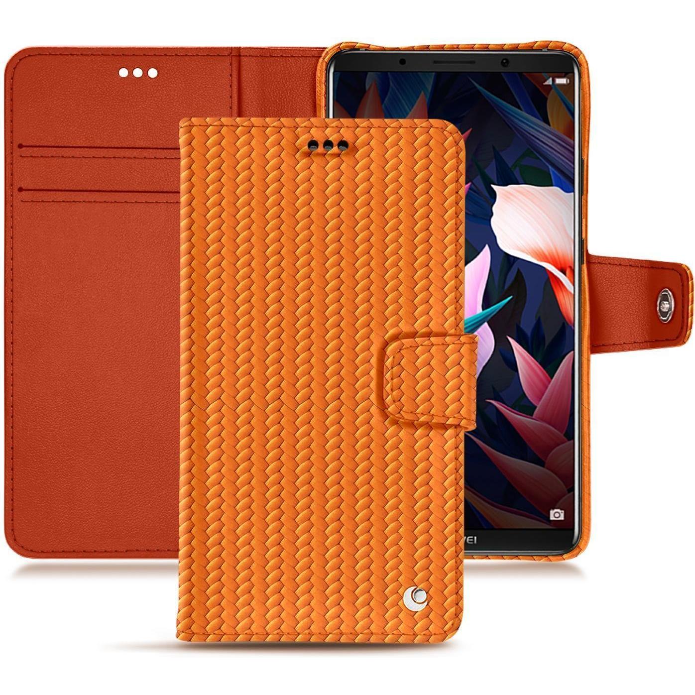 Noreve Lederschutzhülle Wallet (Huawei Mate 10 Pro), Smartphone Hülle, Orange
