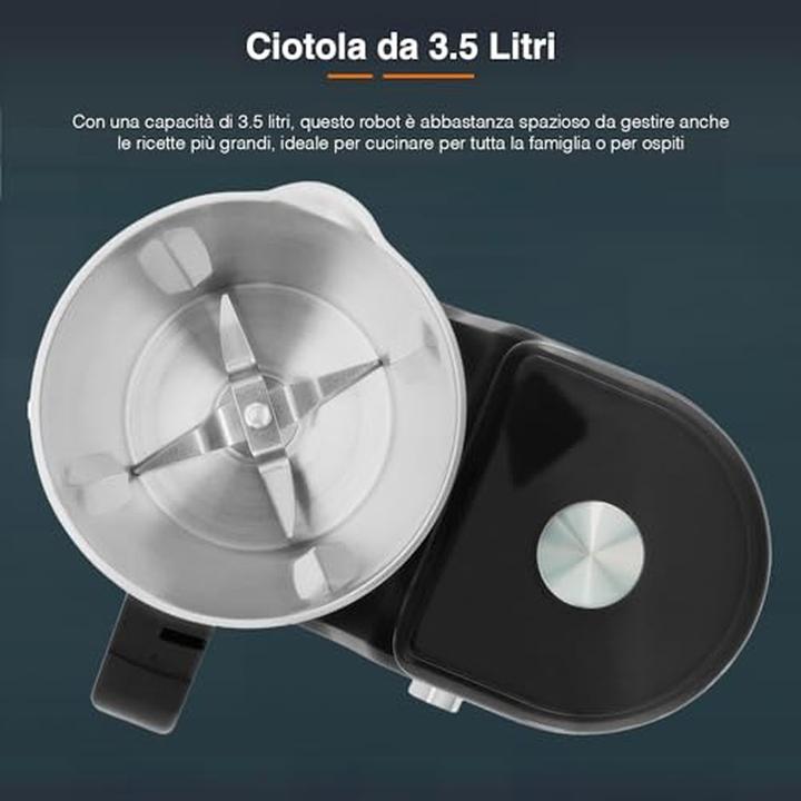 Immagine prodotto Avilia Robot da cucina multifunzione per impastare, tritare e cuocere con bilancia integrata (550 W)