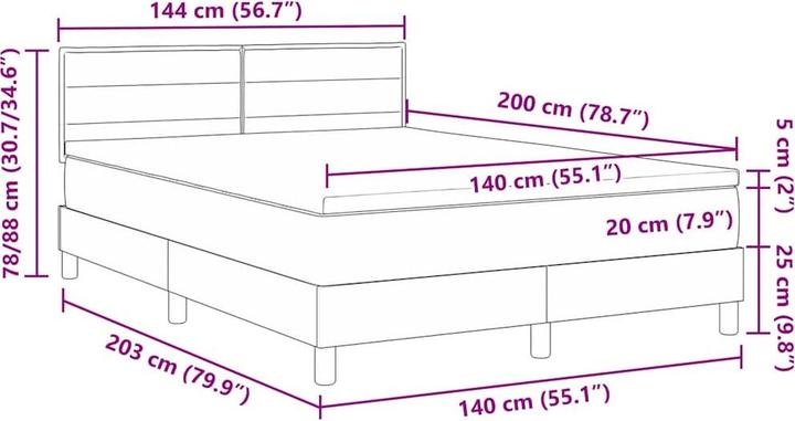 Actual product image vidaXL Boxspring (140 x 200 cm)