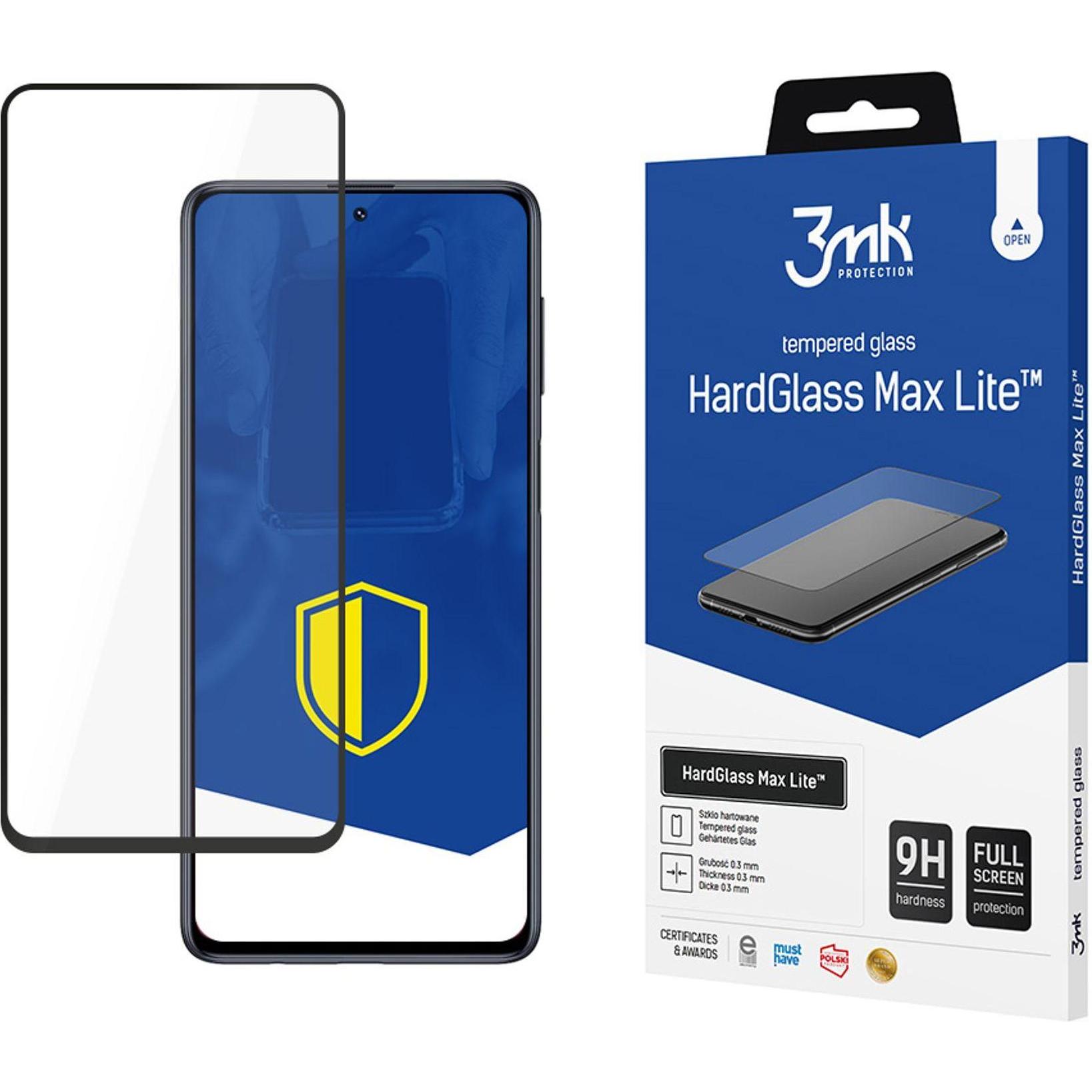 3MK HardGlass Max Lite for Samsung Galaxy M51 black frame (1 Stück, Samsung Galaxy M51), Smartphone Schutzfolie, Schwarz