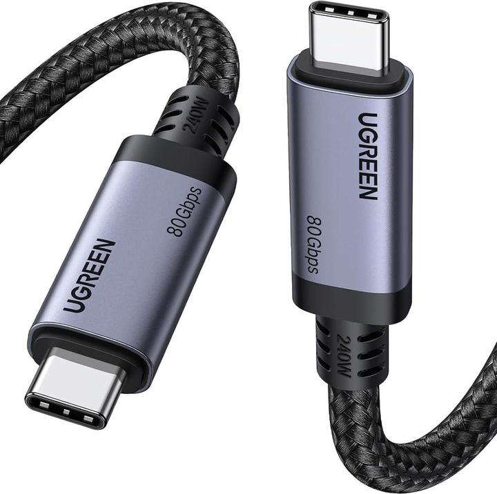 Ugreen - Data Cable L706 (65383) - USB-C to USB-C, 80Gbps, 240W, 1m - Black (1 m, USB 4.0, 240 W)