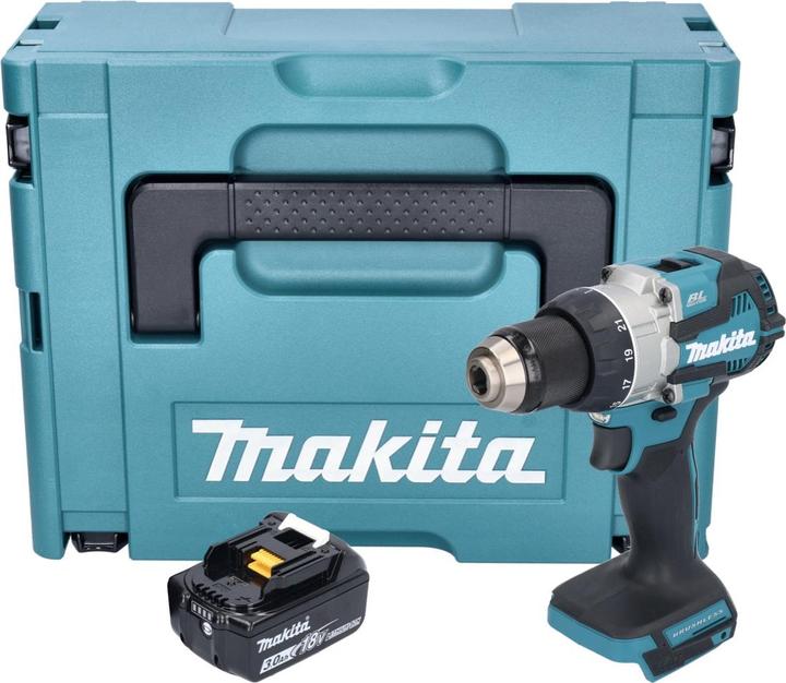 Actual product image Makita DDF 489 F1J Cordless drill driver 18 V 73 Nm brushless + 1x rechargeable battery 3.0 Ah + Makpac - (Rechargeable battery operated)