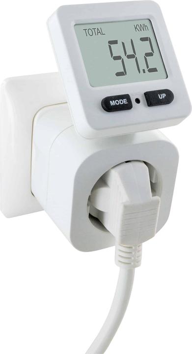 Actual product image Schwaiger Energy cost meter with flex. Display, white