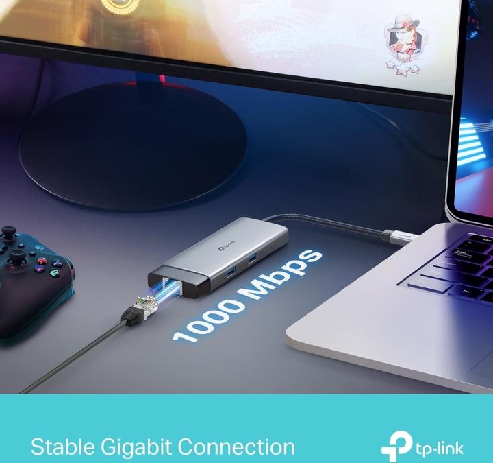 Produktbild TP-Link USB TYP-C 6-PORT HUB 1 HDMI 1 LAN 2 USB-A 1 USB-C (USB-C, 6 Ports)