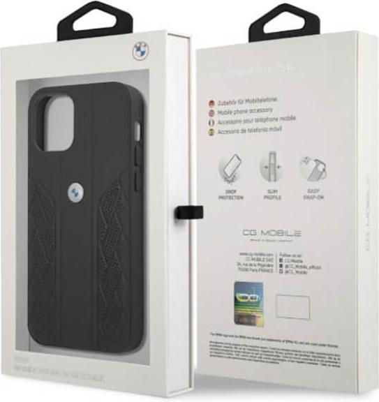 Produktbild BMW Etui BMHCP12MRSPPK iPhone 12/12 Pro 6,1" czarny/black hardcase Leather Curve Perforate (Apple iPhone 12)
