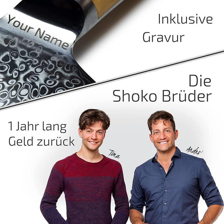 Produktbild Shoko Damastmesser Kiritsuke mit Gravur