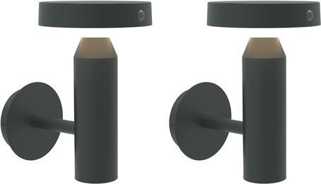 Produktbild Diebold 2er Set Solar-Wandleuchte mit PIR,Gun Grey (180 lm, IP44)