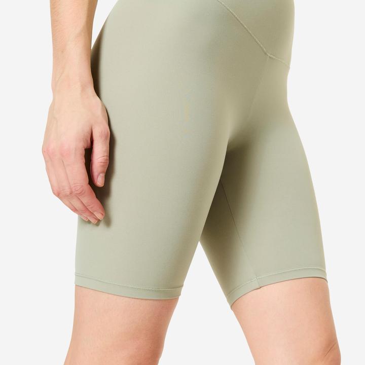 Produktbild Domyos Radlerhose Damen Slim hoher Taillenbund - grün (XS)