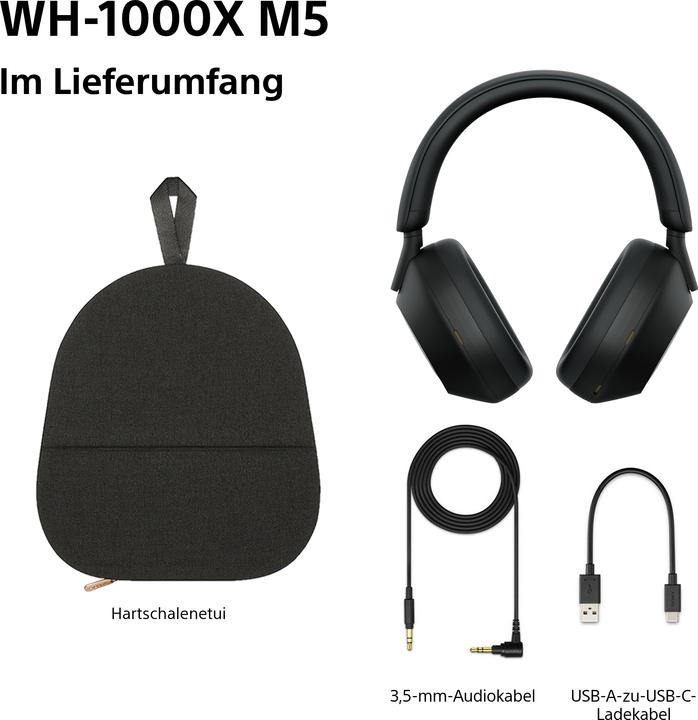 Immagine prodotto Sony WH-1000XM5 (ANC, 30 h, Senza fili, Cablato)