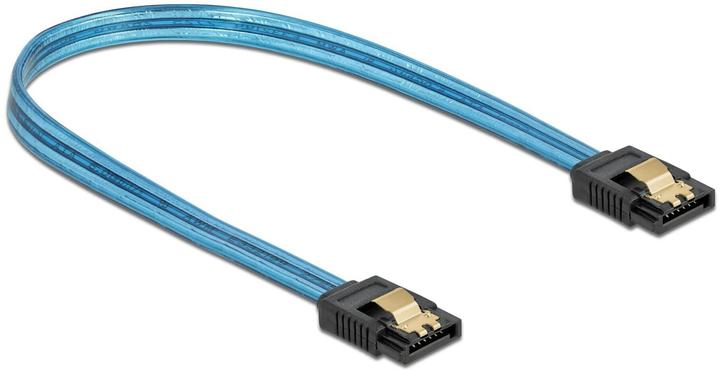 Actual product image Delock SATA cable UV light effect blue 0.2 m