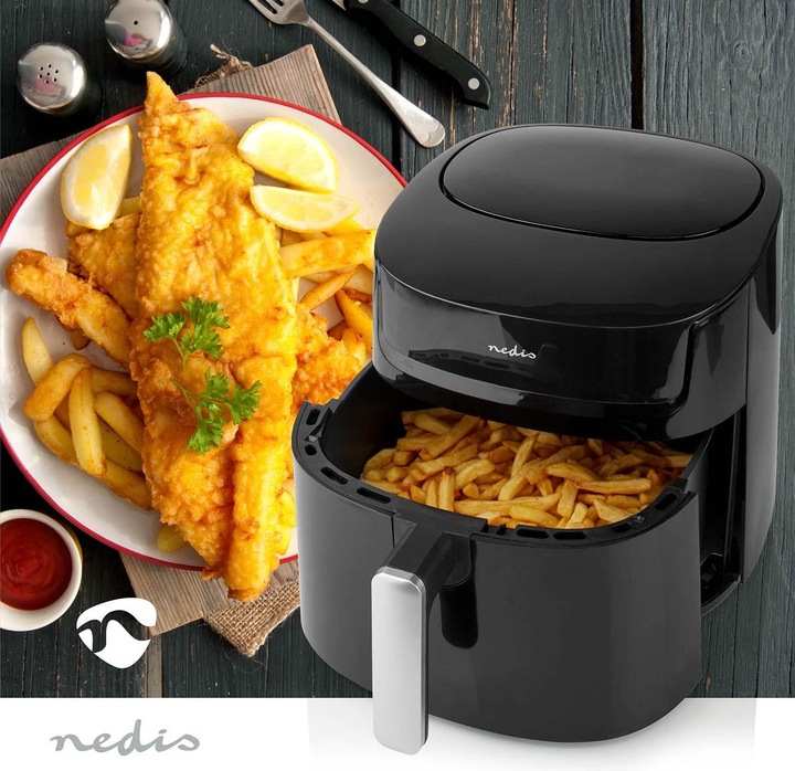 Immagine prodotto Nedis Friggitrice ad aria calda | 7,2 l | Timer: 240 min | Numero di programmi preimpostati: 8 | Digitale (Spina UE)
