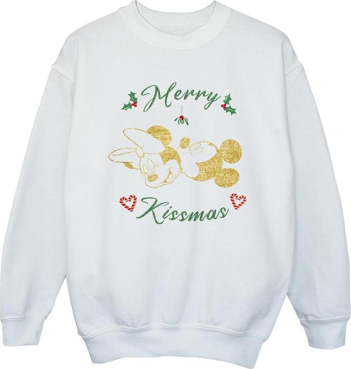 Actual product image Disney Girls Mickey Mouse Merry Kissmas Sweatshirt (140, 146)