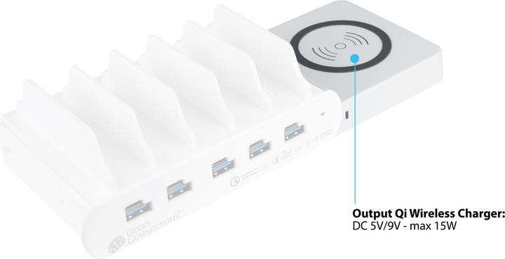 Actual product image Good Connections Qi Wireless Charging Pad 15W for USB Desktop Fast Charging Station (15 W)