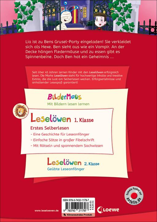 Immagine prodotto Leselöwen 1. Klasse - Willkommen im Spukschloss! (Tedesco, I primi lettori Loewe, Maya di Uccello, Parciak Monika, 2022)