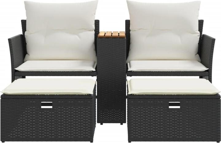 Image du produit vidaXL Canapé de jardin 2 places avec poufs