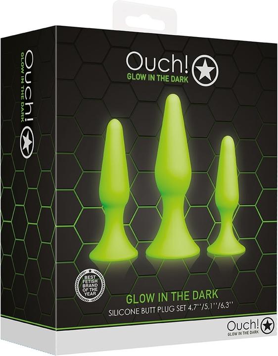 Actual product image Ouch! Butt Plug Set - Glow in the Dark