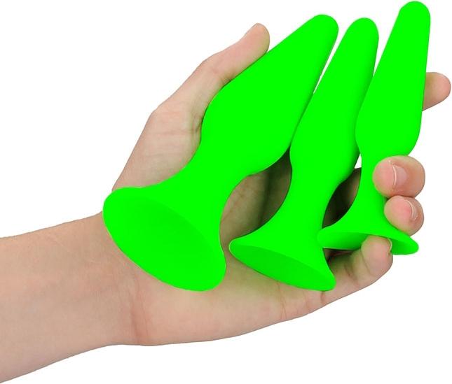 Actual product image Ouch! Butt Plug Set - Glow in the Dark
