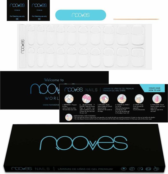 Image du produit Nooves NAILS Premium Precured Gel Nail Foils French LUXE Transparent French Salon Quality Long Lasti (Séchoirs pour vernis à ongles)