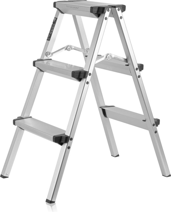 Stahlwerk ALT-150 ST aluminum stepladder up to 150 kg, 3 steps, standing height 72 cm (Stile)