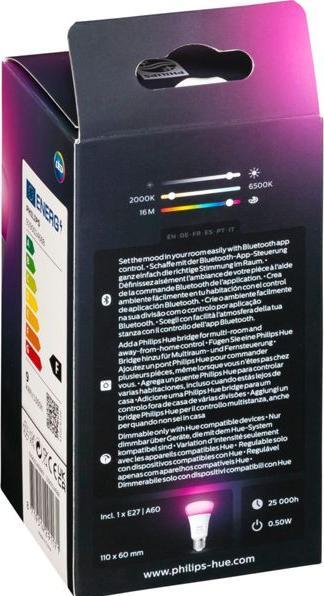 Actual product image Philips Hue White & Color Ambiance BT (E27, 9 W, 1100 lm, 1 x, F)