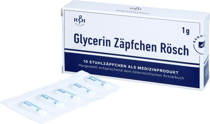 Produktbild Rösch & Handel Glycerinzäpfchen 1 g 10 Stk (10 Stück, 10 ml)
