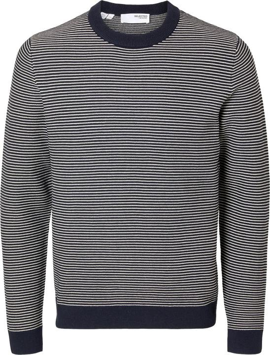 Selected Slhjake Ls Knit Struc Stripe Crew Neck (M)
