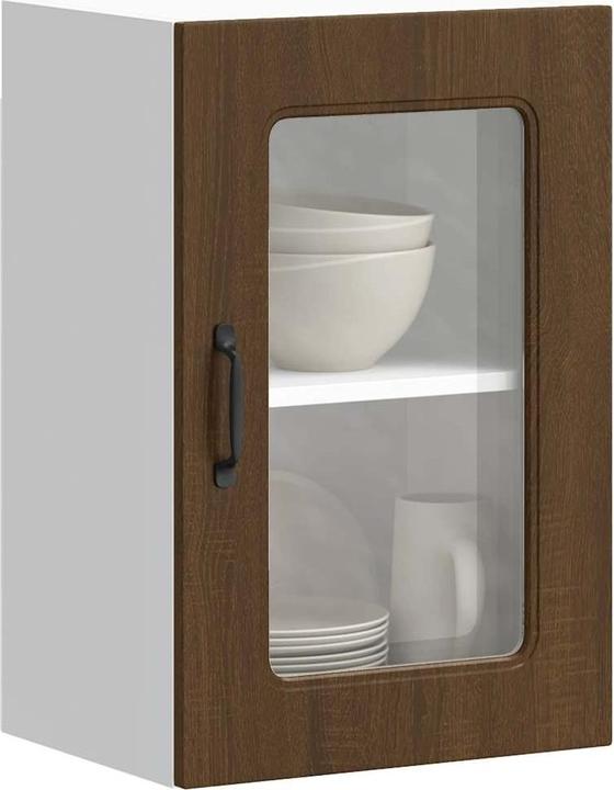 Produktbild VidaXL Küchen-Hängeschrank mit Glastür Kalmar Braun Eichen-Optik (40 x 31 x 60 cm)