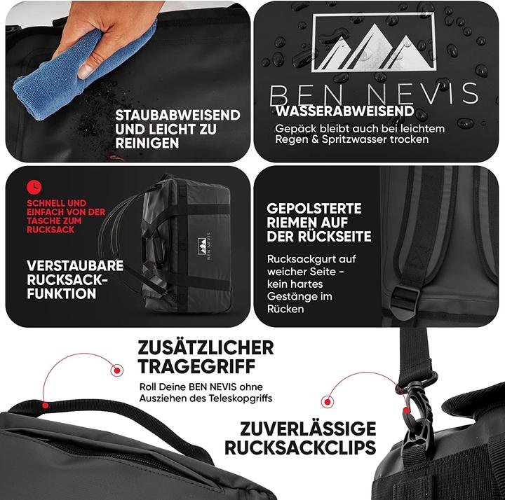 Produktbild Ben Nevis Reisetasche mit Rollen, Schwarz