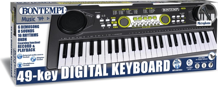 Produktbild Bontempi Digitales 49-Tasten-Keyboard mit Mikrofon