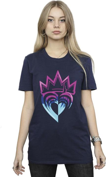 Actual product image Disney Womens/Ladies Descendants Pink Crown Cotton Boyfriend T-Shirt (XL)
