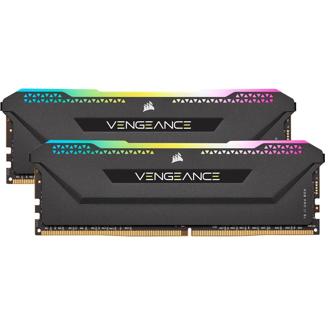 Corsair RAM D4 3200 32GB C18 Ven. RGB PRO SL K2 (2 x 16GB, 3200 MHz, DDR4-RAM, DIMM), RAM, Schwarz