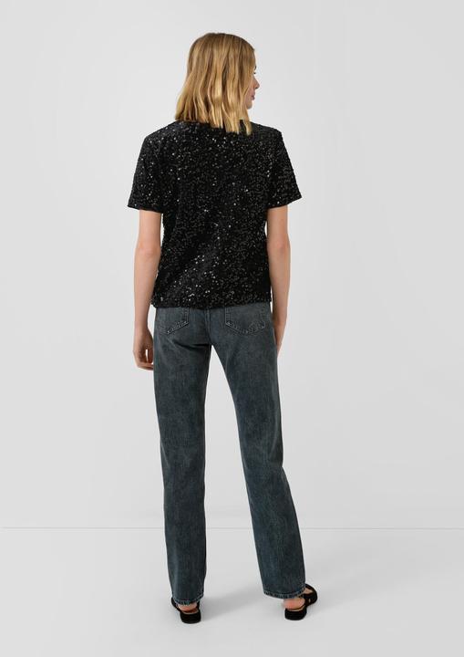 Produktbild s.Oliver T-Shirt Samtshirt mit Pailletten (34)