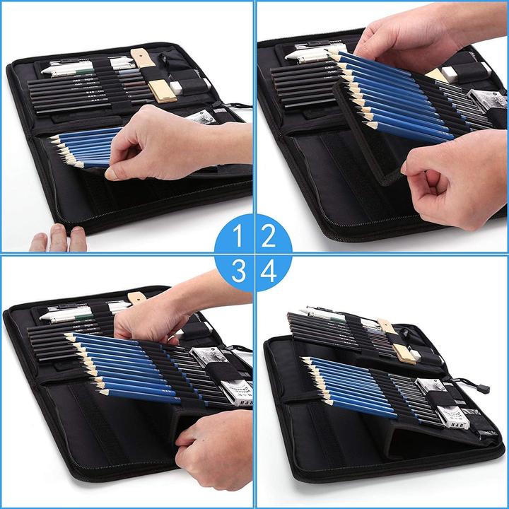 Immagine prodotto H+B 40-teiliges Skizzier- und Zeichen-Set mit Bleistiften (B, 40x)