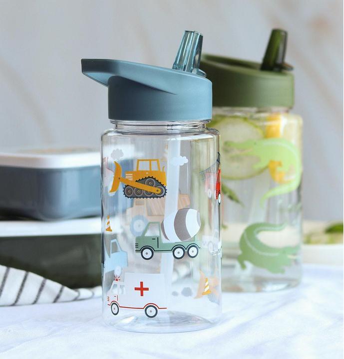 Actual product image A Little Lovely Company Straw bottle, vehicles (0.45 l)