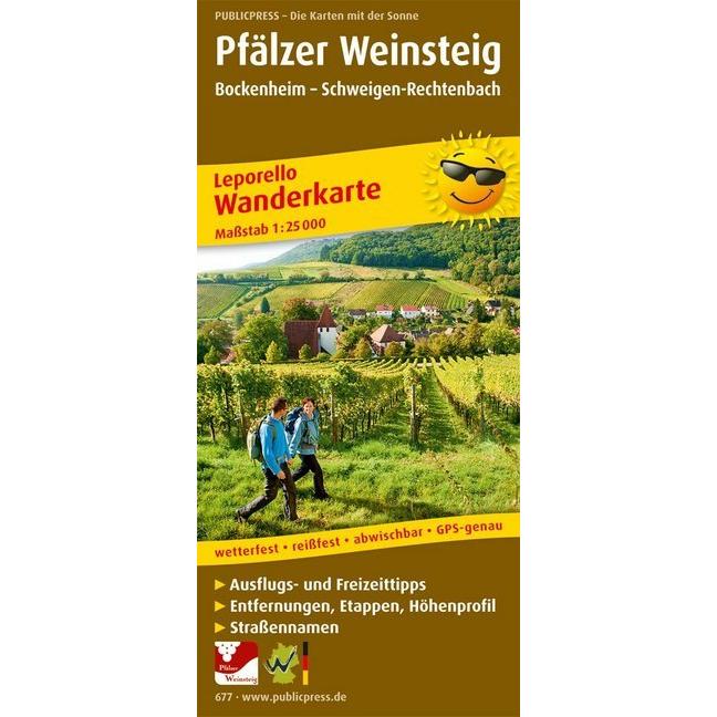 Pfälzer Weinsteig 1 : 25 000. Wanderkarte 25000, Landkarte