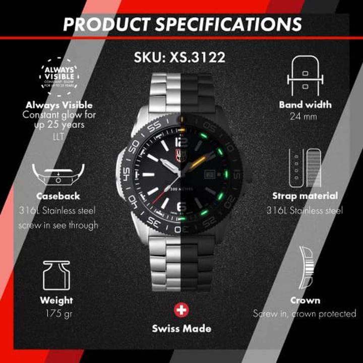 Image du produit Luminox Pacific Diver 3120 Series (Montre analogique, Swiss Made, 44 mm)