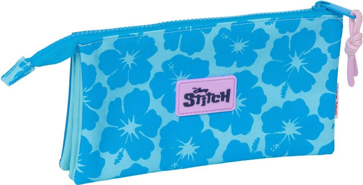 Actual product image NoName Dreifaches Mehrzweck-Etui Lilo & Stitch Hawaii Blau 22 x 12 x 3 cm