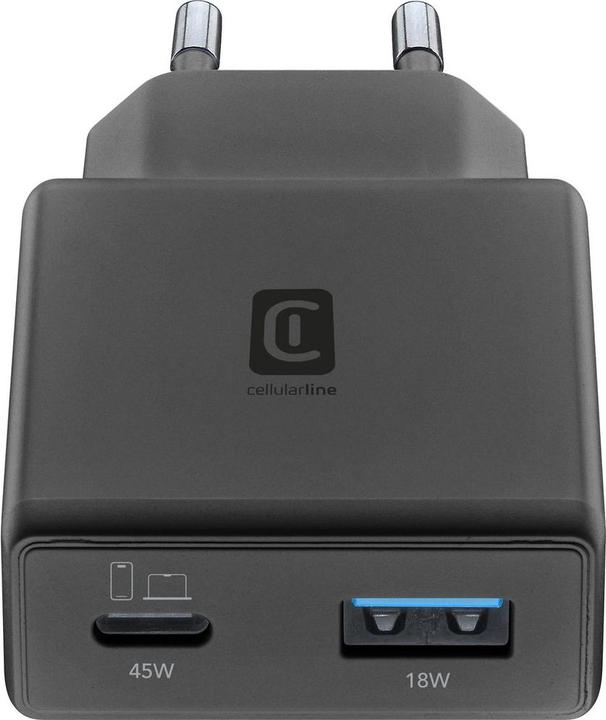 Produktbild Cellularline PowerLITE Dual 45W GaN Home Charger (45 W, 2 Ports)
