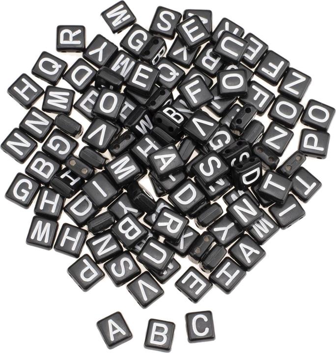 Immagine prodotto Glorex Perline di plastica per lettere, circa 110 pezzi, 5 mm, nero