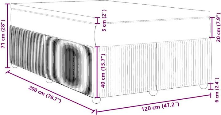 Actual product image vidaXL Boxspringbett (120 x 200 cm)