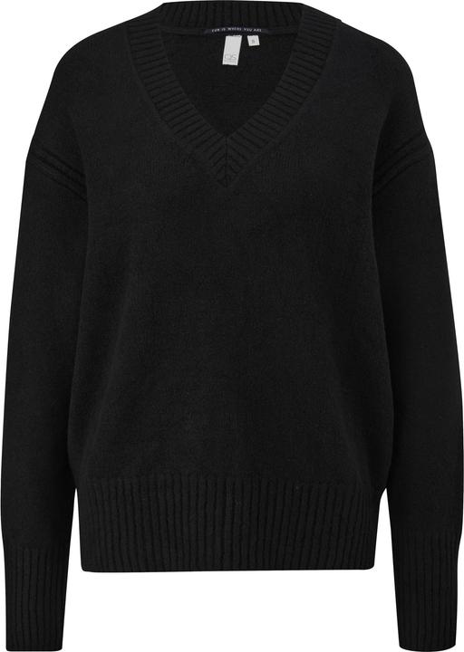 Produktbild s.Oliver Strickpullover Strickpullover mit V-Ausschnitt (S, XS)