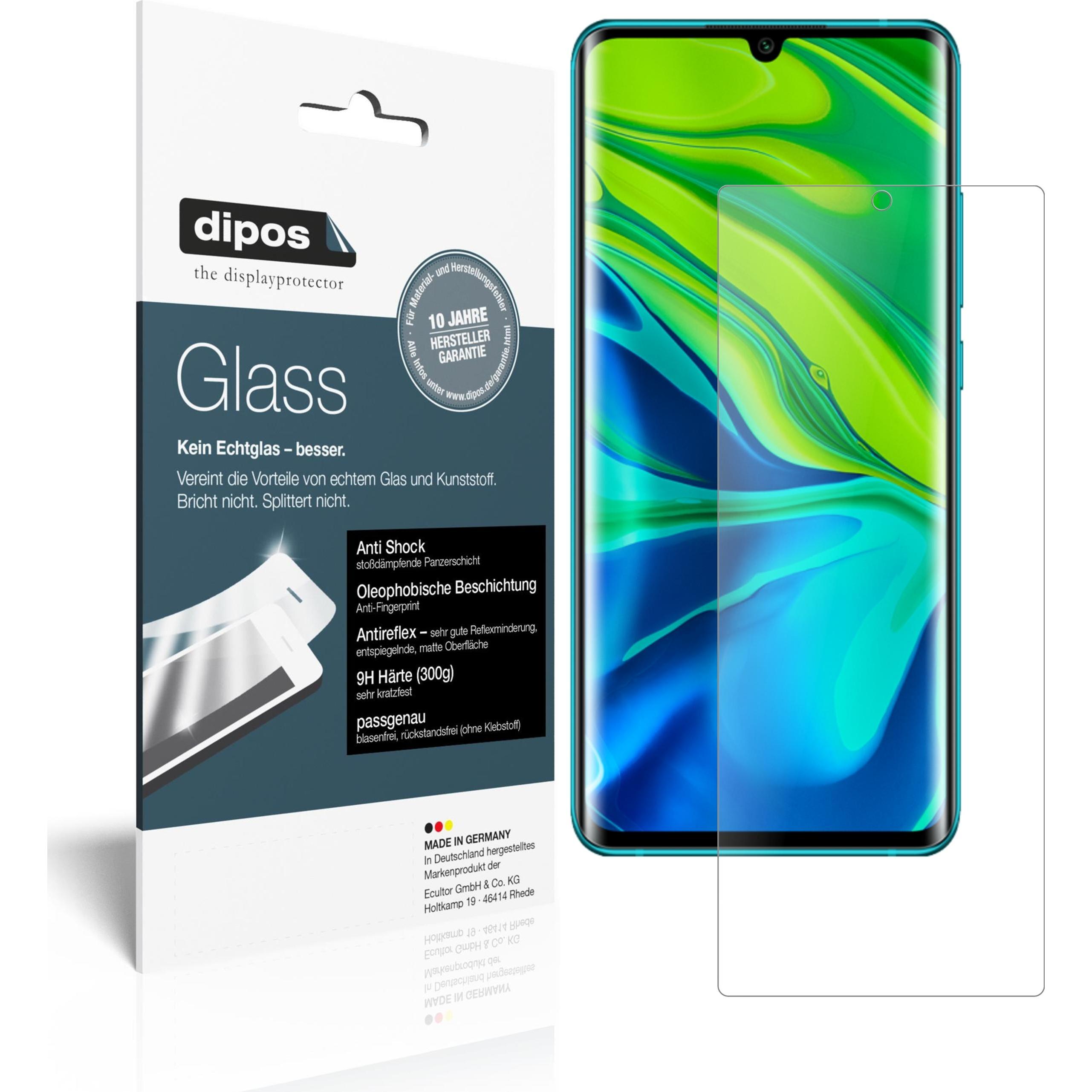Dipos Displayschutz Anti-Shock (2 Stück, Xiaomi Mi Note 10 Lite), Smartphone Schutzfolie, Transparent