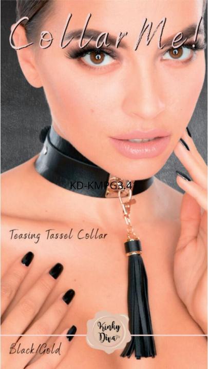 Image du produit Kinky Diva teasing tassel collar noir/or