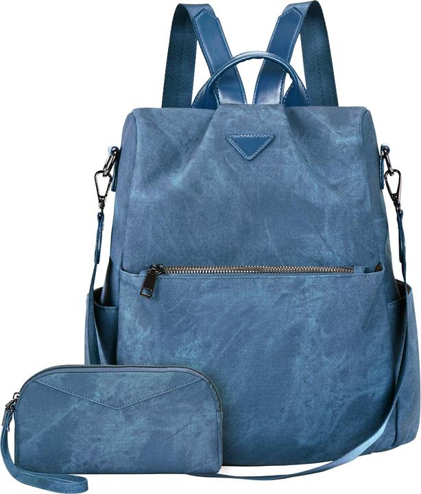 Produktbild Only-Bags.Store Rucksack klein, Stadtrucksack aus veganem Leder, Rucksack Handtasche Anti-Diebstahl, eleganter