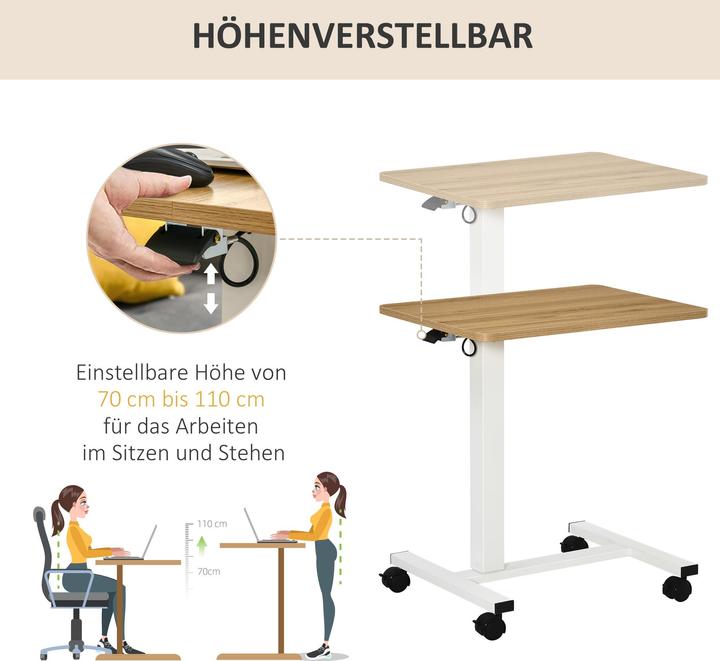 Actual product image Homcom Standing desk with castors (65 x 48 x 110 cm)