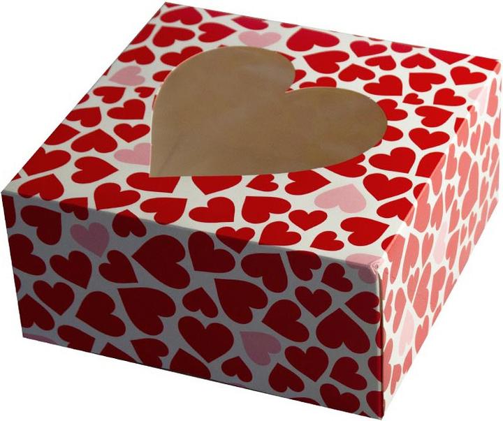 Actual product image miniSchoggi Cake Box Hearts with Window
