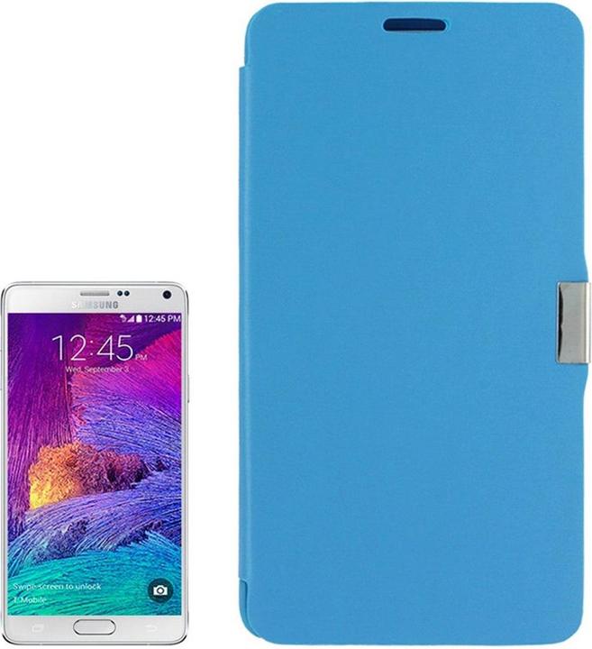 Produktbild König Design Handyhülle Tasche für Samsung Galaxy Note 4 SM N910 Hellblau gebürstet (Samsung Galaxy Note 4)