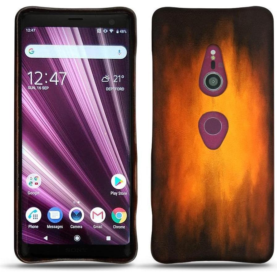 Noreve Lederschutzhülle (Sony Xperia XZ3), Smartphone Hülle, Violett